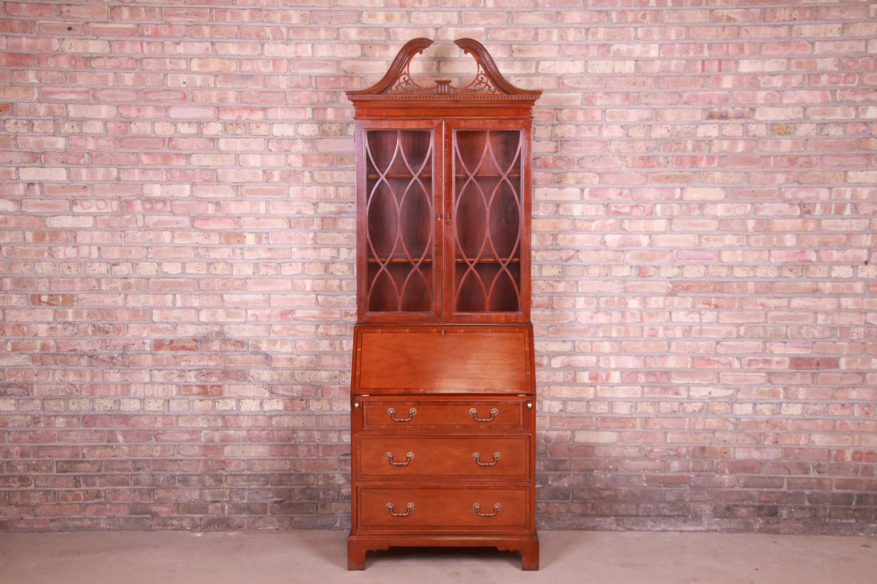 Bäcker Möbel Chippendale Banded Mahagoni Sekretär Schreibtisch | Etsy