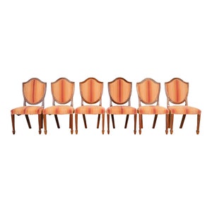 Baker Furniture Historic Charleston Federal Mahogany Shield Back Dining Chairs, Set of Six