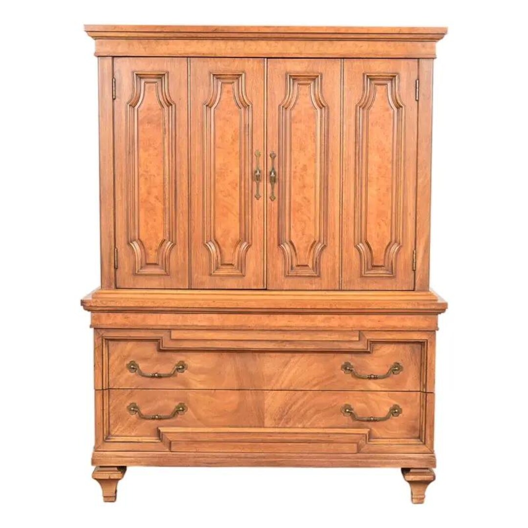 送料込み　vintage thomasville ナイトテーブル Vintage Thomasville Mid Century Blonde Art Deco Style Chest of