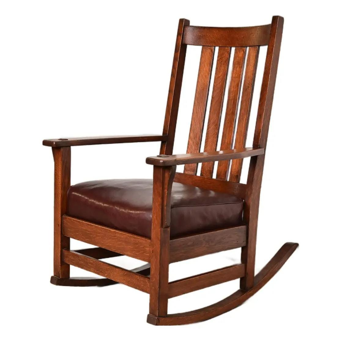 J. M. Young and Sons Antique Mission Oak Arts & Crafts Rocking