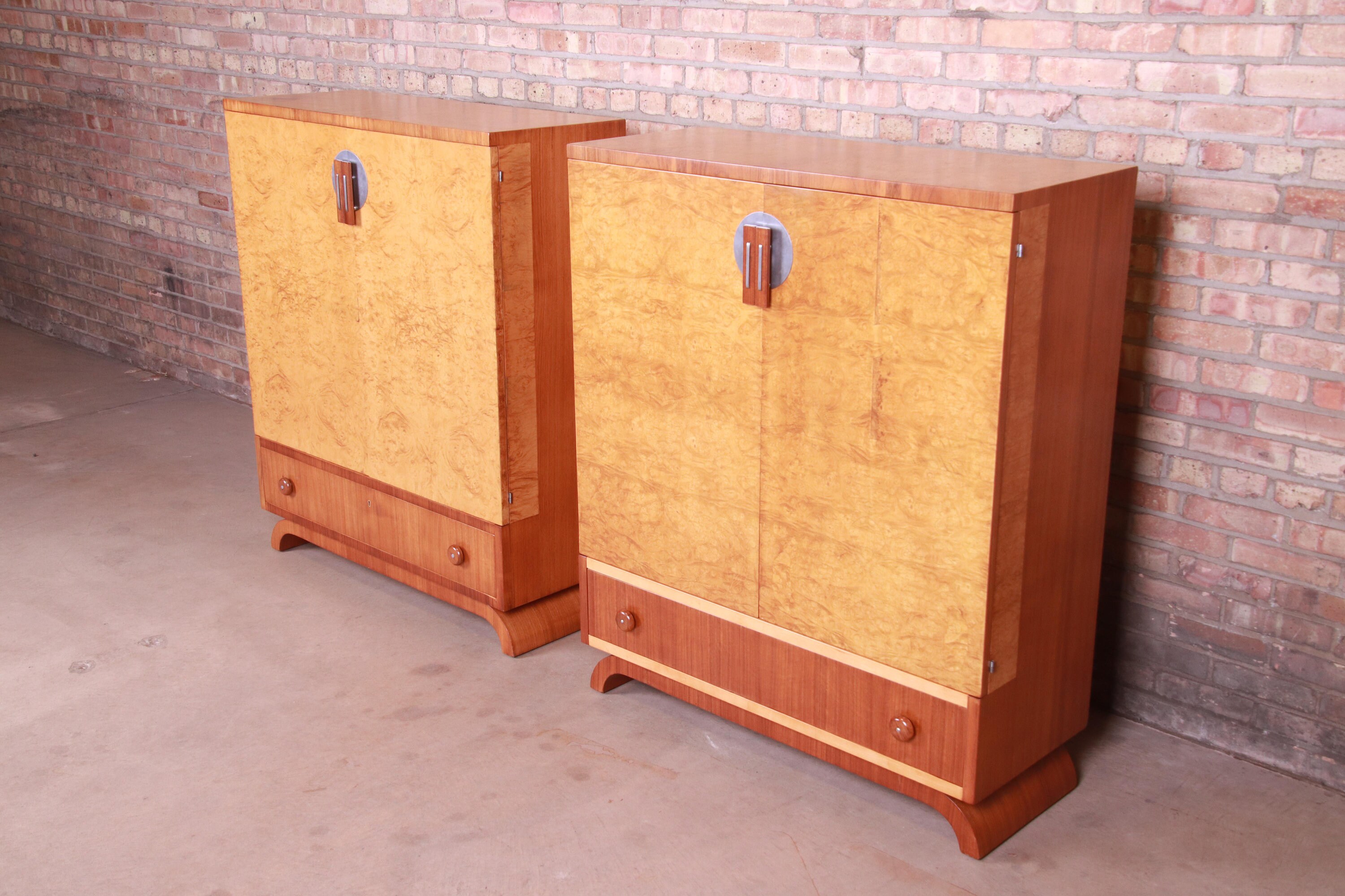 John Widdicomb Art Deco Burl Madera y Walnut Gentleman's | Etsy