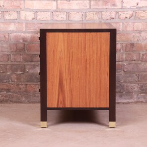 Harvey Probber Teak and Mahogany Four-Drawer Nightstand or Bachelor Chest, Newly Refinished image 10