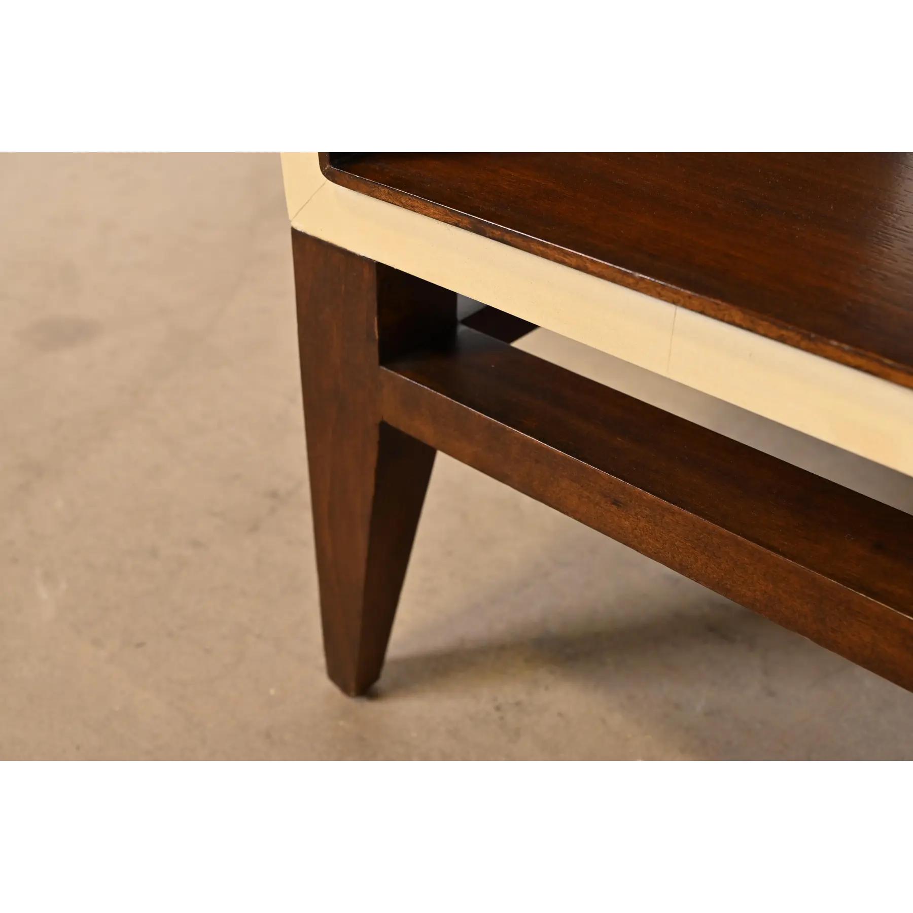 Barbara Barry for Henredon Modern Walnut and Cream Lacquered