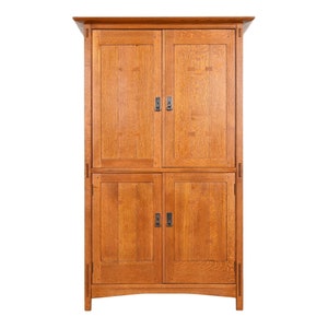 Stickley Mission Oak Arts & Crafts Media Armoire Cabinet