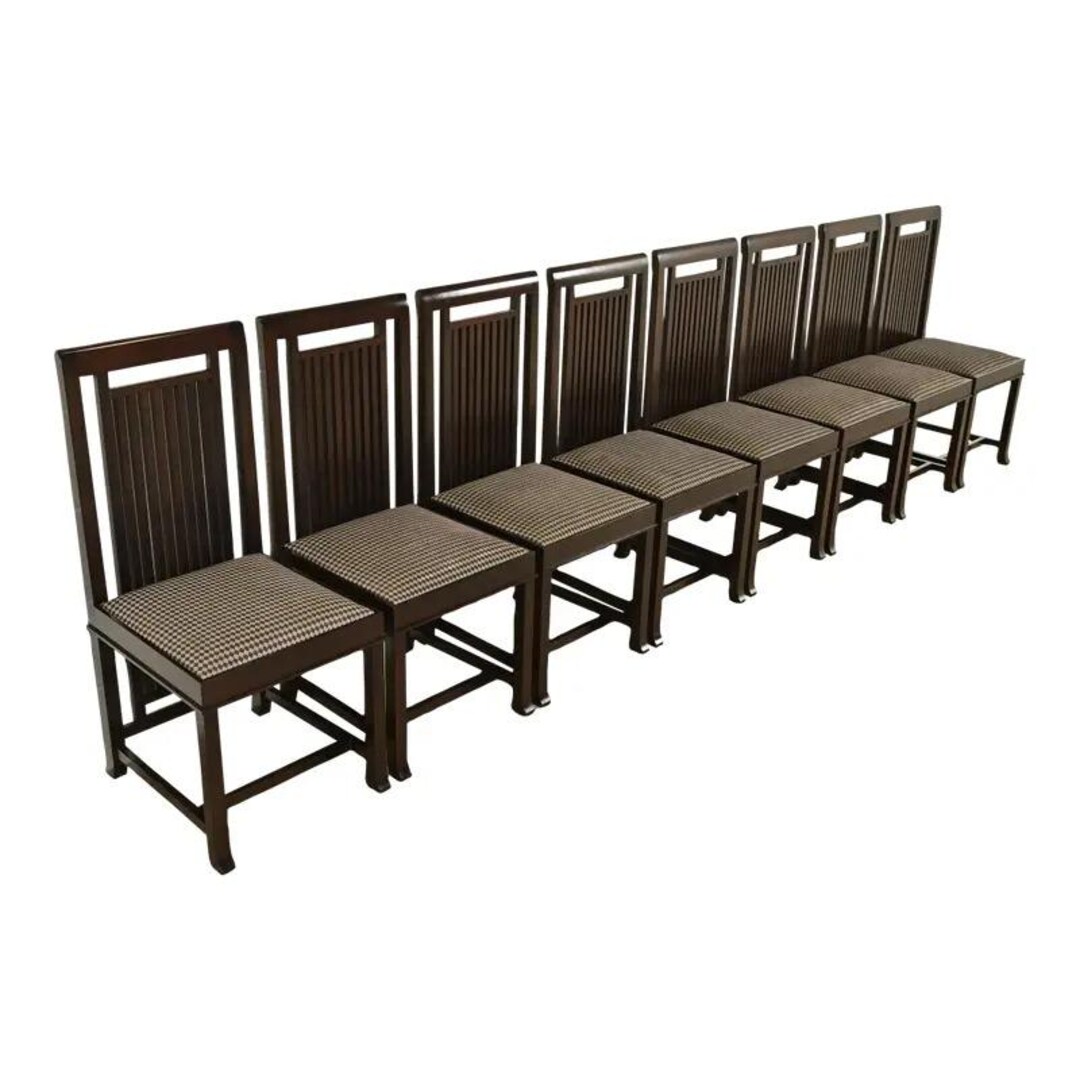 Frank Lloyd Wright for Cassina Arts & Crafts Dark Cherry Wood Dining ...