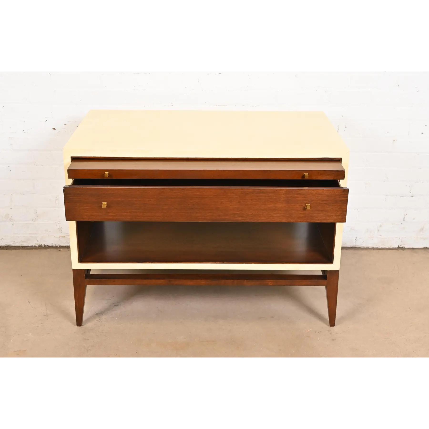 Barbara Barry for Henredon Modern Walnut and Cream Lacquered 