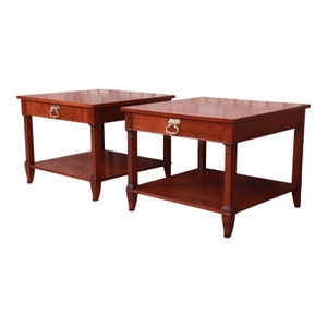 Baker Furniture French Regency Mahogany Bedside Tables, Newly Refinished