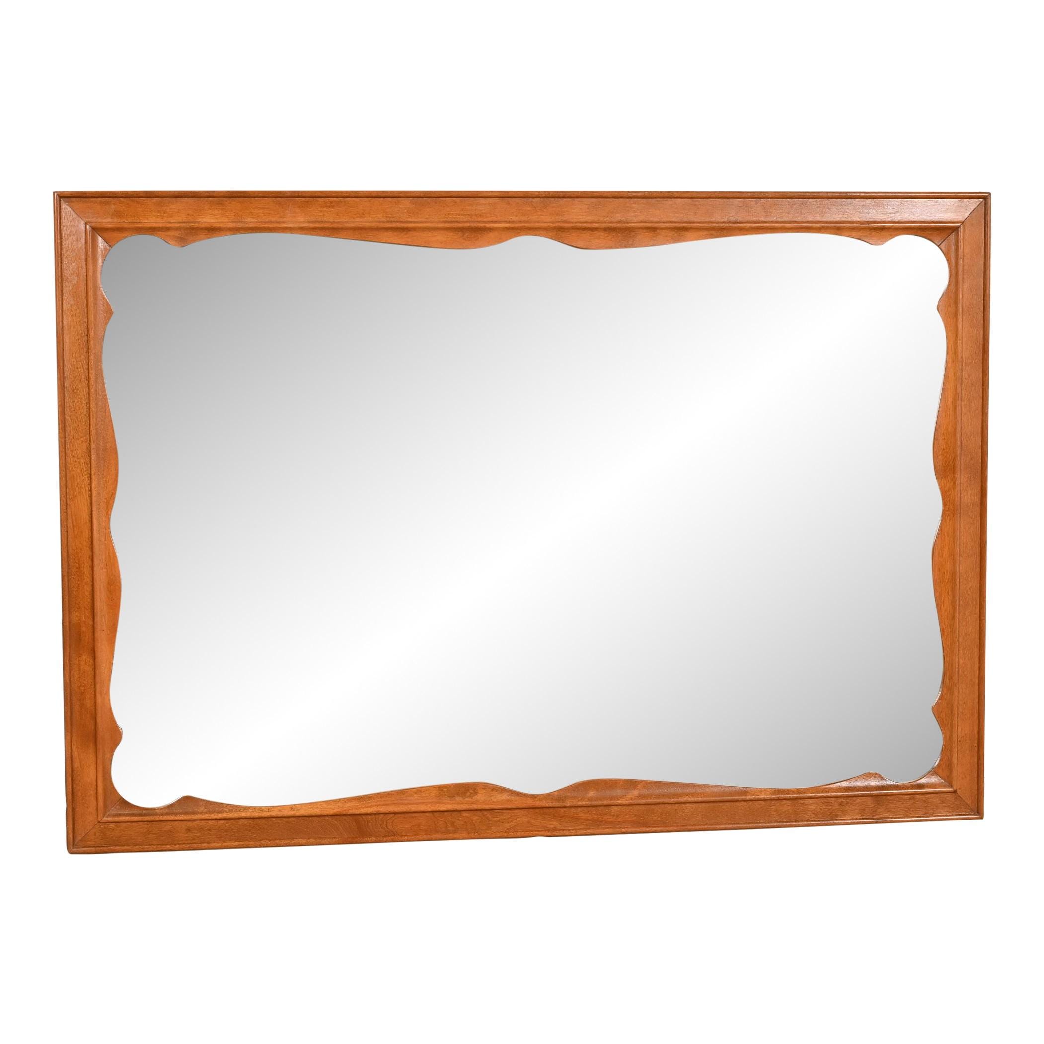 Ethan Allen American Colonial Carved Maple Framed Wall Mirror