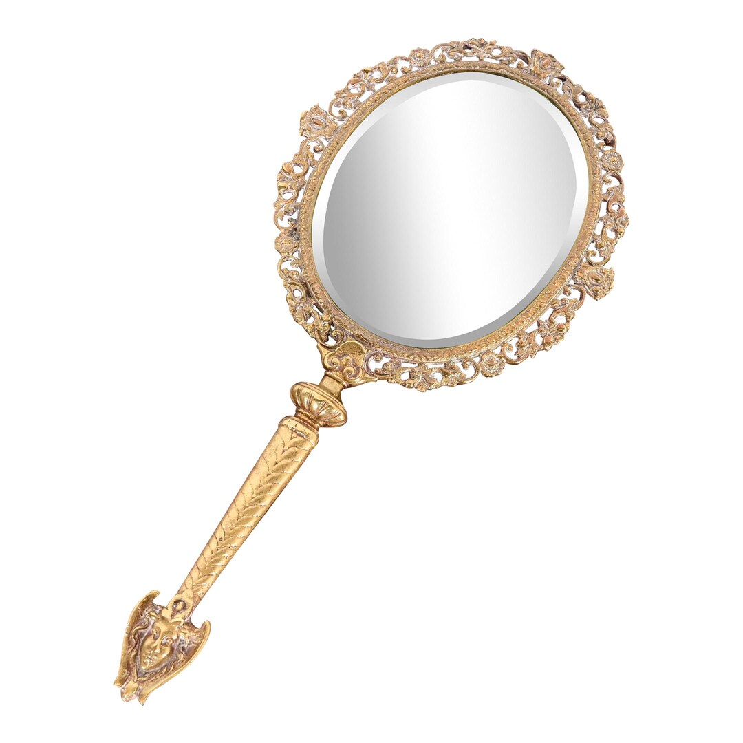 Tiffany/ティファニー ハンディミラー・手鏡 ビンテージ Antique Tiffany & Co. Bronze Doré Medusa Vanity Hand Mirror, Circa