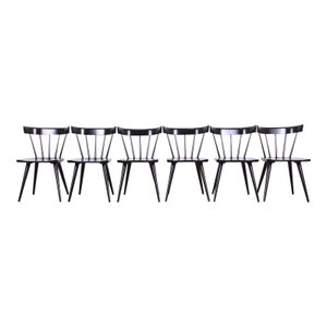 Paul McCobb Planner Group Mid-Century Modern Spindle Back Dining Chairs, Set of Six