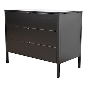 Florence Knoll Mid-Century Modern Black Lacquered Chest of Drawers, Newly Refinished