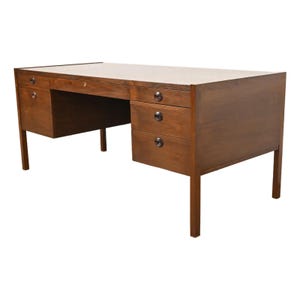 Edward Wormley for Dunbar Mid-Century Modern Walnut and Rosewood Executive Desk, Circa 1960s