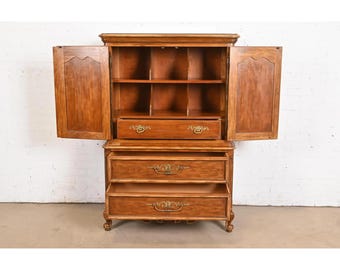 Drexel Heritage French Provincial Louis XV Carved Walnut