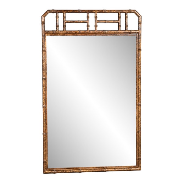 Tortoiseshell Faux-Bamboo Mirror