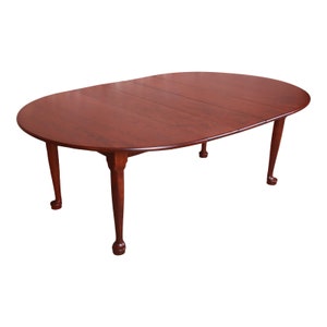 Stickley American Colonial Solid Cherry Wood Extension Dining Table, Newly Refinished