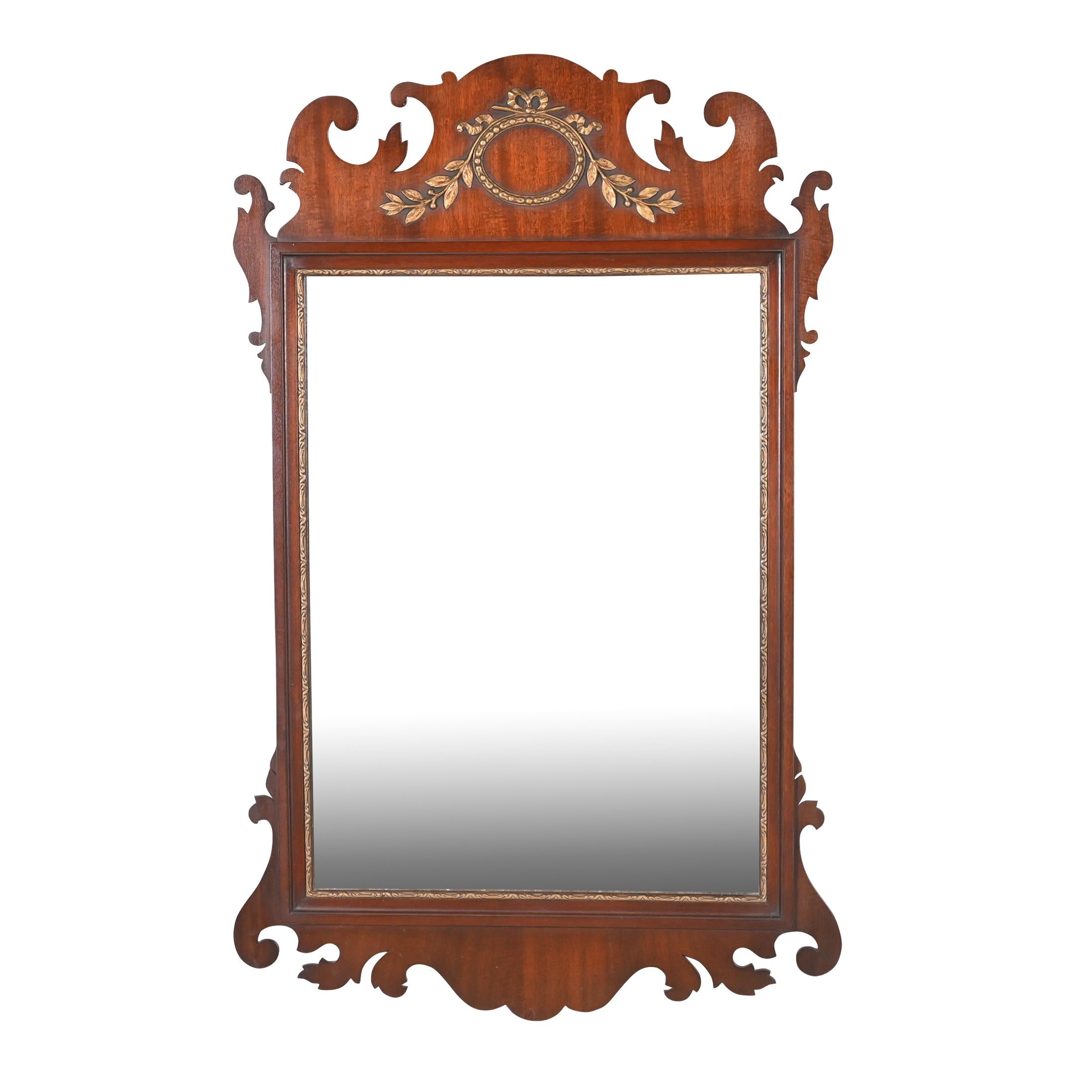 Kindel Furniture Georgian Carved Mahogany and Gold Gilt Framed