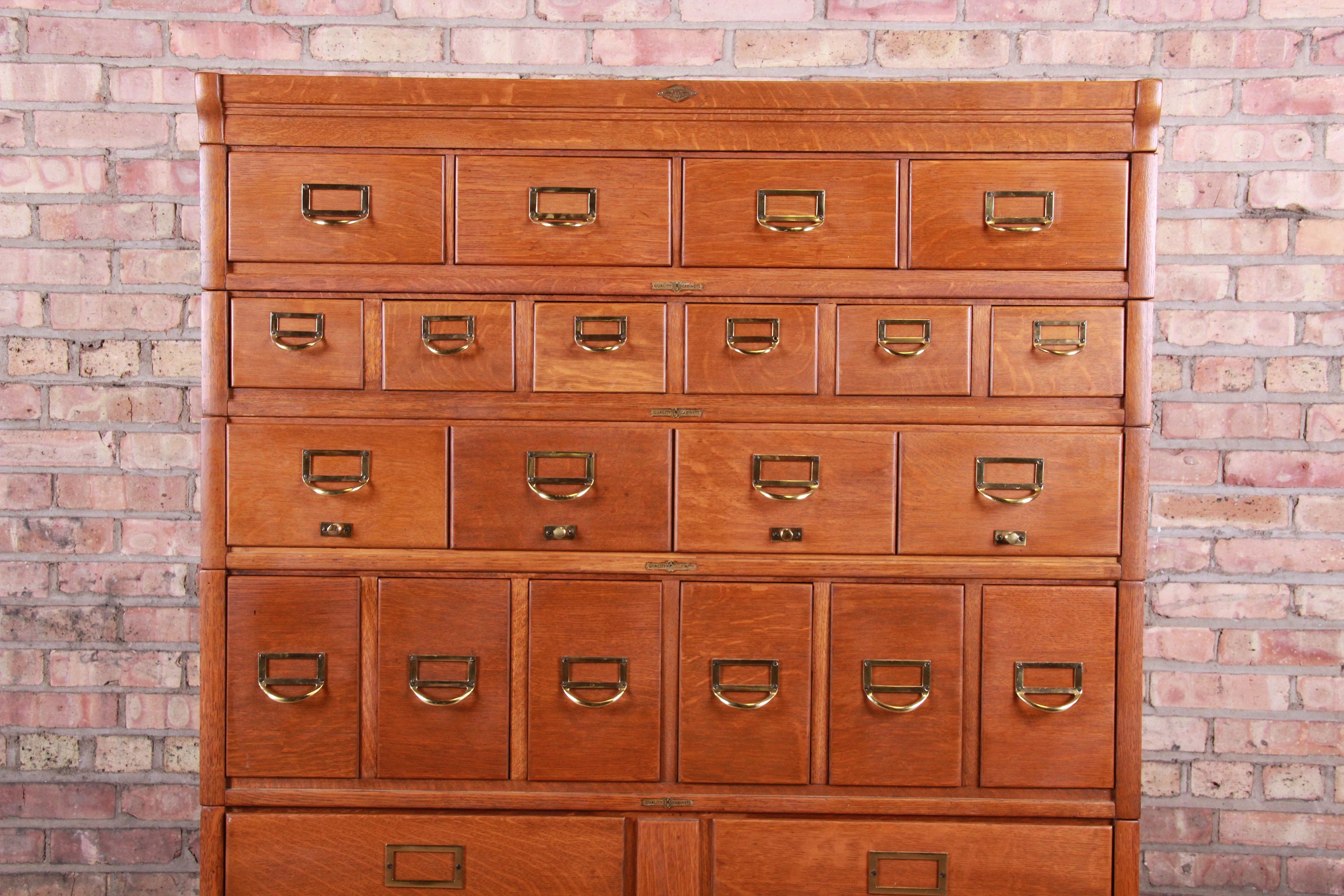 Antique Oak 24Drawer Card Catalog File Circa 1920s Etsy