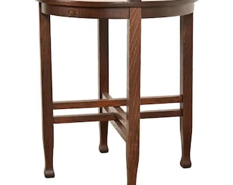 Miller Cabinet Co. Antique Mission Oak Arts & Crafts Tabouret Side Table, Newly Refinished