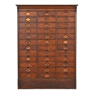 Antique Arts & Crafts 36-Drawer File Cabinet or Chest of Drawers by American Cabinet Co., Circa 1900