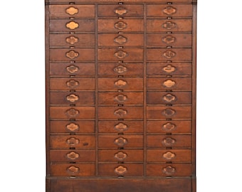 Antique Arts & Crafts 36-Drawer File Cabinet or Chest of Drawers by American Cabinet Co., Circa 1900