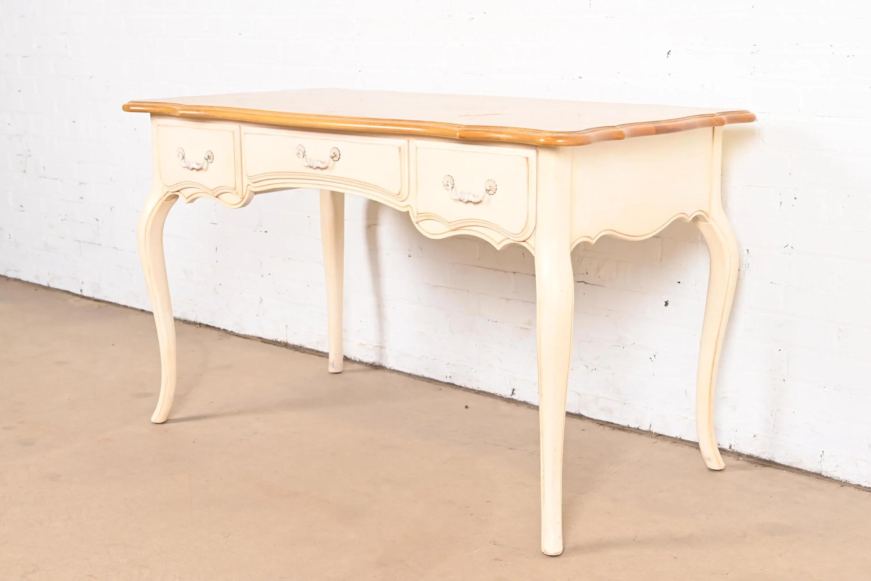 Ethan Allen French Provincial Louis XV Cream Lacquered Maple