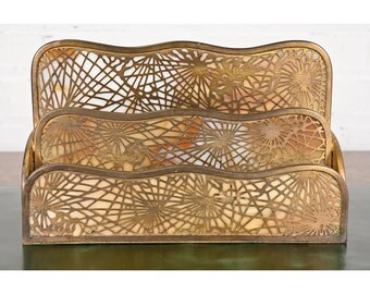 Tiffany Studios New York Pine Needle Bronze Doré and Slag Glass