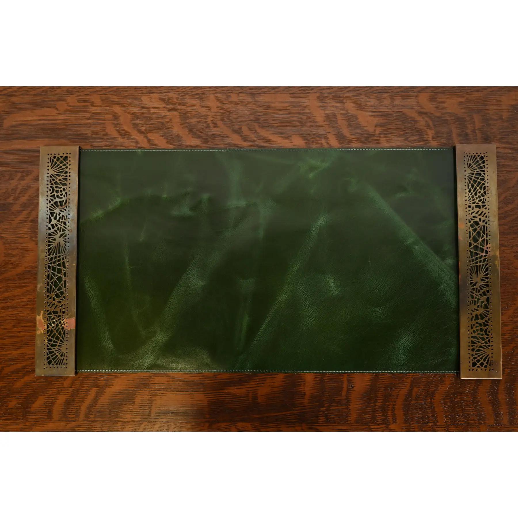 Tiffany Studios New York Pine Needle Bronze Doré and Slag Glass