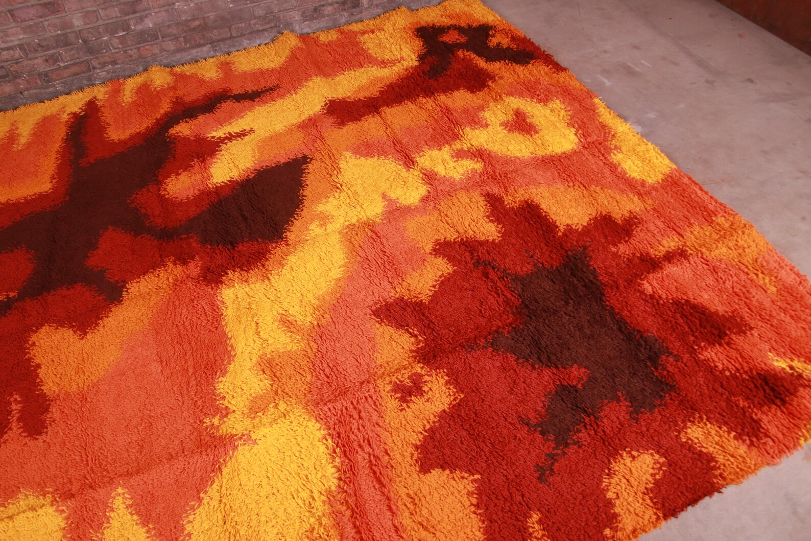 Ege Rya Danish Modern Lava Shag Wool Rug 1970s Etsy