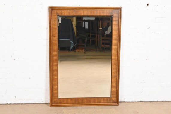 Drexel Heritage Modern Large Walnut Framed Beveled Mirror - Etsy