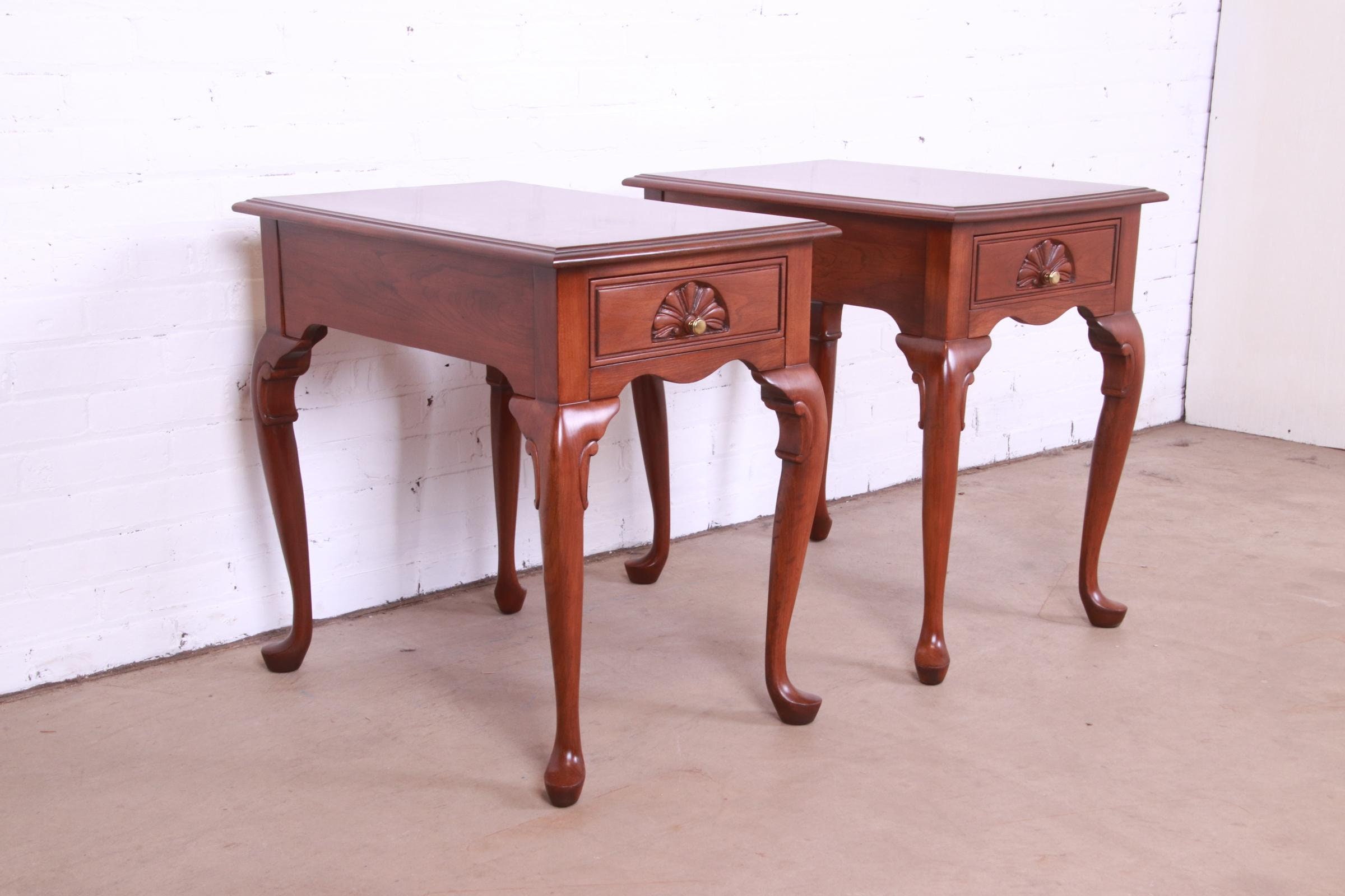 Harden Furniture Queen Anne Solid Cherry Wood Nightstands or End Tables Pair Etsy UK