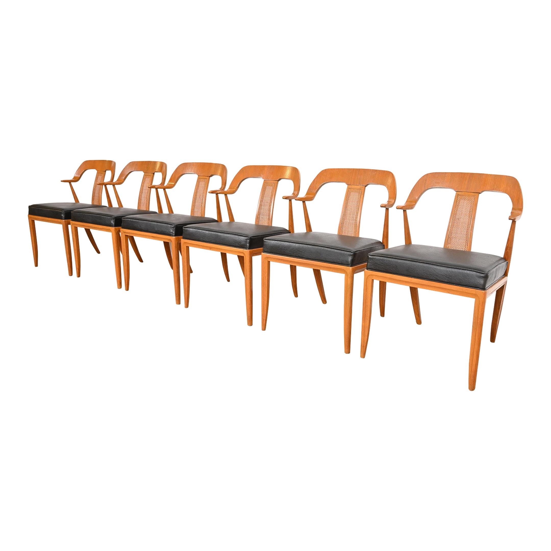 Tomlinson Sophisticate Mid-century Modern Walnut and Cane Dining