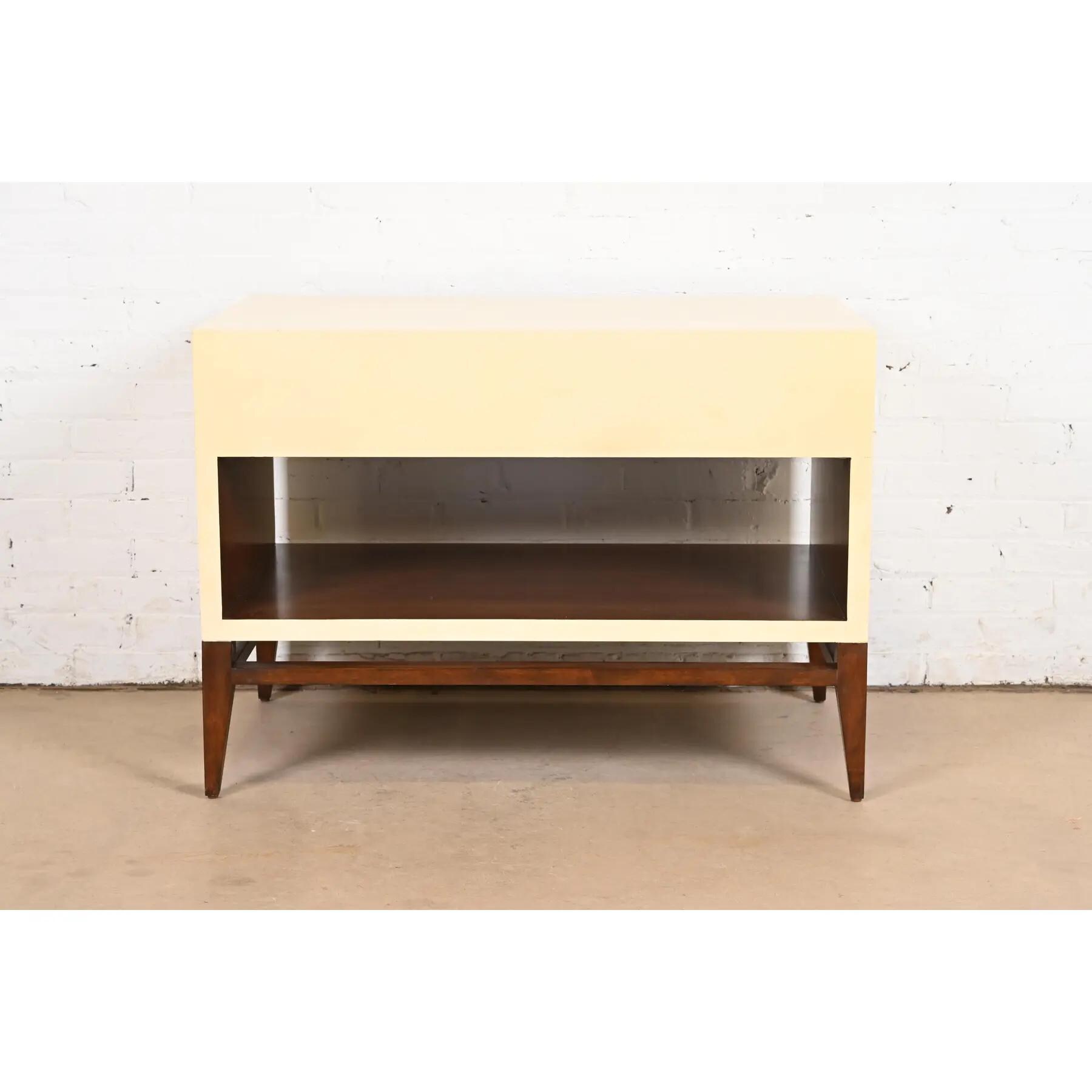 Barbara Barry for Henredon Modern Walnut and Cream Lacquered