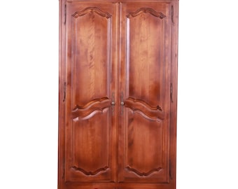 Ethan Allen Country French Carved Birch Wood Armoire Dresser