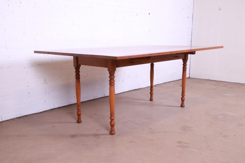 Stickley American Colonial Solid Cherry Wood Harvest Dining Table, 1956 image 6