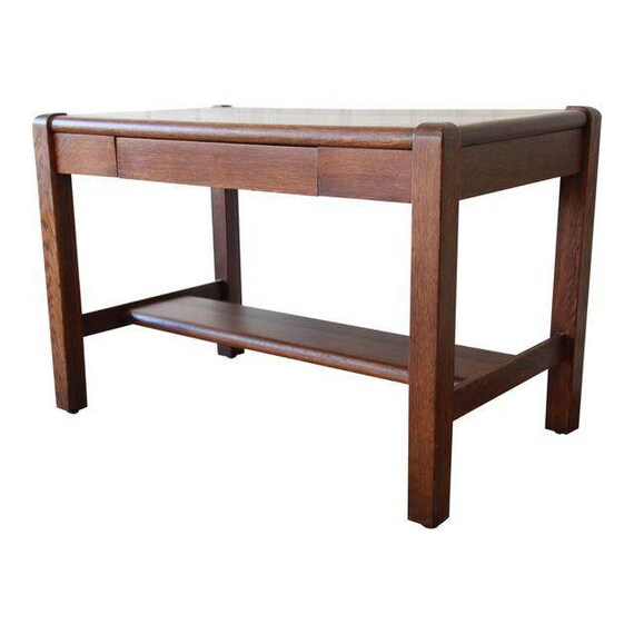 Antique American Arts Crafts Period Mission Oak Writing Desk Etsy