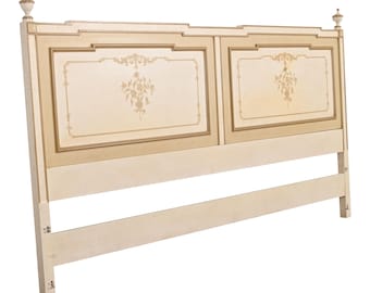 John Widdicomb French Regency Louis XVI Hand Painted King Size Headboard, Circa 1960s