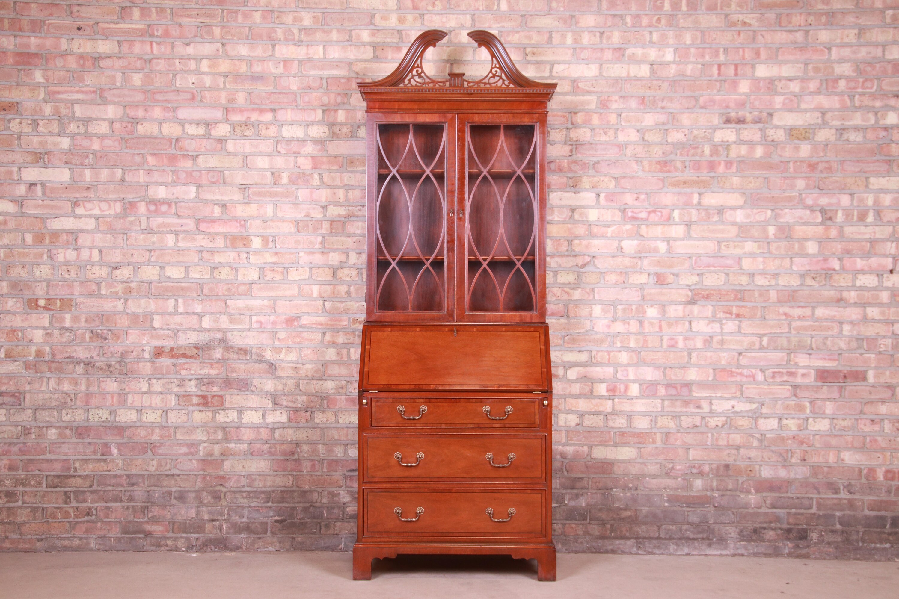 Bäcker Möbel Chippendale Banded Mahagoni Sekretär Schreibtisch | Etsy