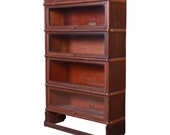 Globe Wernicke Antique Oak Four-Stack Barrister Bookcase, Circa 1920s