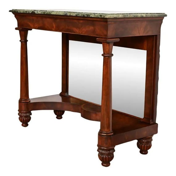 Maitland Smith French Empire of Louis XVI Carved Mahogany Faux