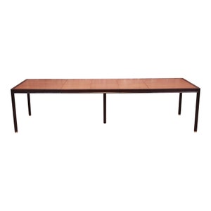 Harvey Probber Teak and Ebonized Mahogany Extension Dining Table, Newly Refinished