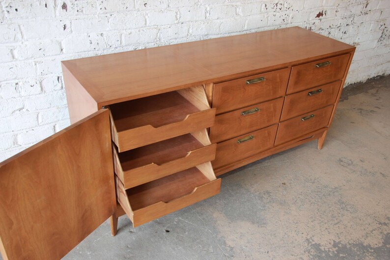 Mid-Century Modern Parquetry Credenza by Red Lion