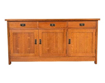 L. and J. G. Stickley Mission Oak Arts & Crafts Sideboard or Bar Cabinet