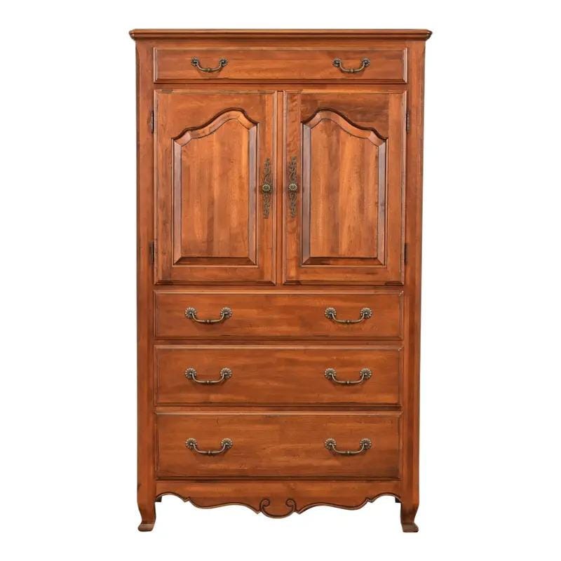 Ethan Allen Country French Carved Solid Maple Highboy Dresser or