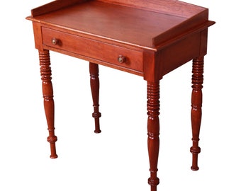 Baker Furniture Milling Road Carved Mahogany Small Writing Desk or Entry Table