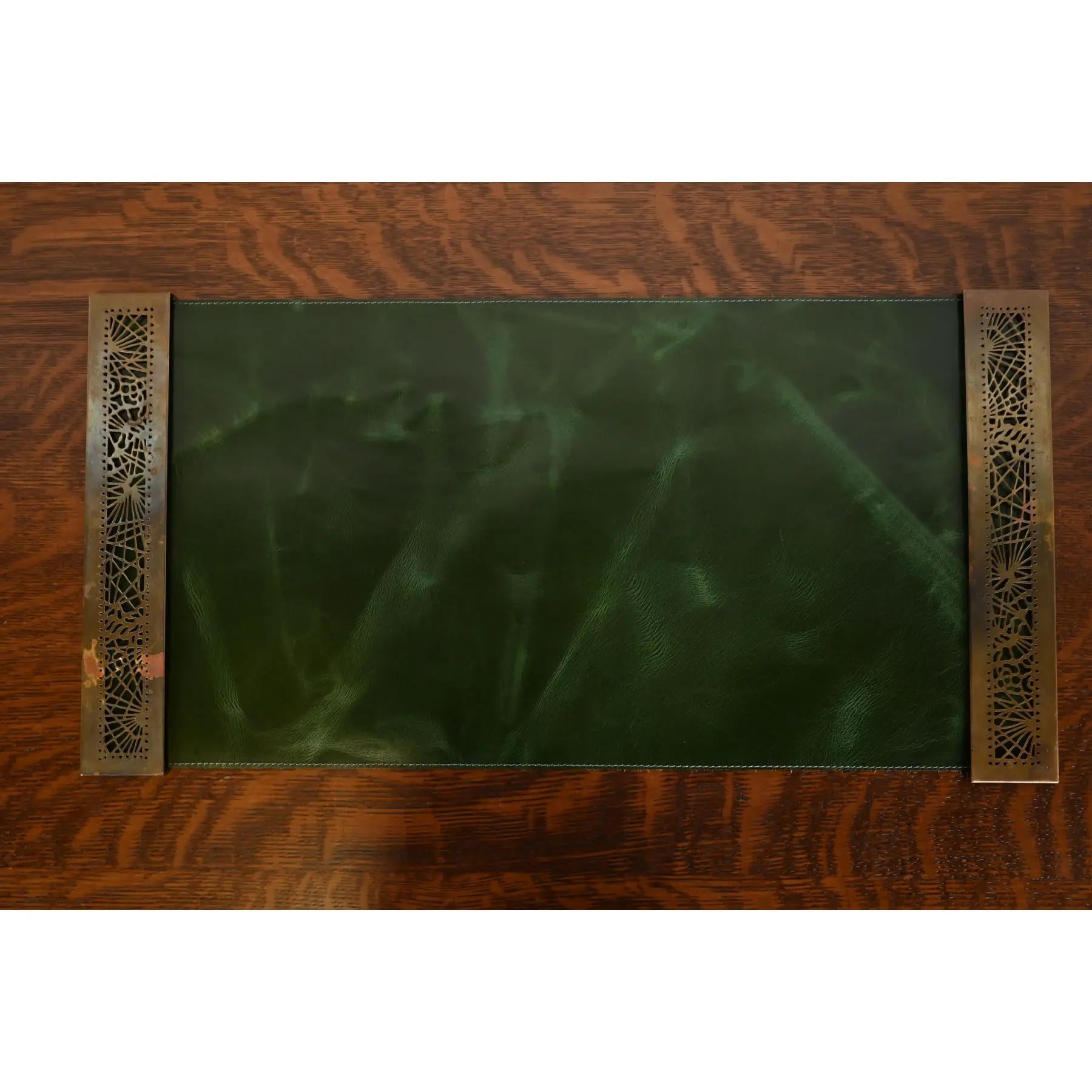 Tiffany Studios New York Pine Needle Bronze Doré and Slag Glass