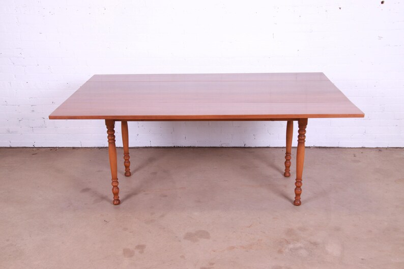 Stickley American Colonial Solid Cherry Wood Harvest Dining Table, 1956 image 2