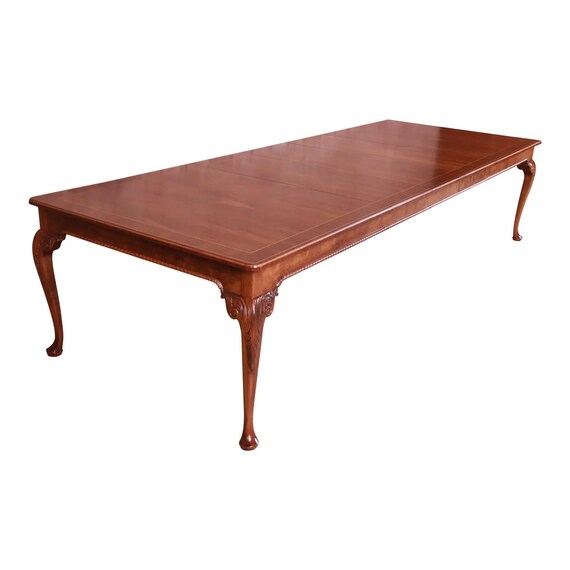 Baker Furniture Stately Homes Queen Anne Inlaid Walnut Extension Dining Table Newly Refinished Etsy Canada