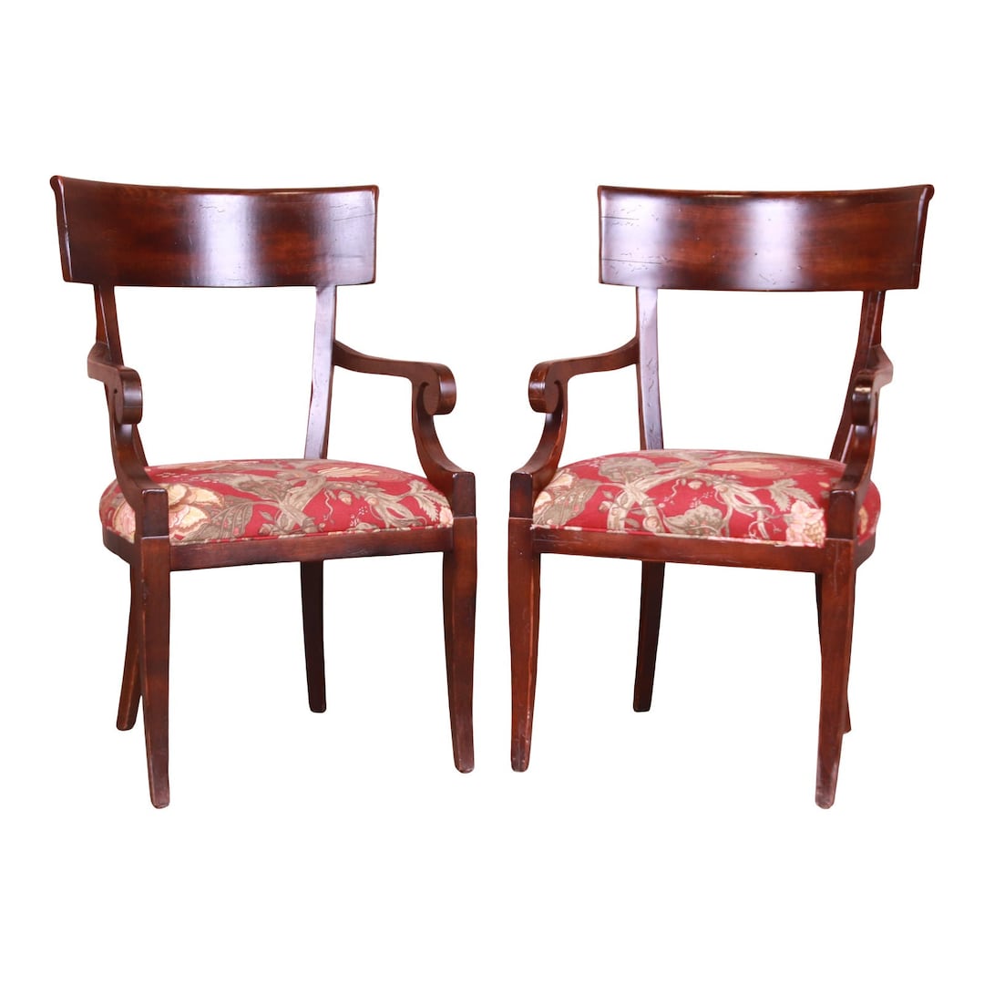 Baker Furniture Milling Road Italian Regency Armchairs Pair Etsy