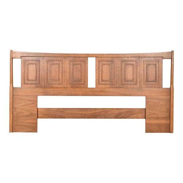 Broyhill Sculptra Mid-Century Modern Walnut King Size Headboard, 1960s