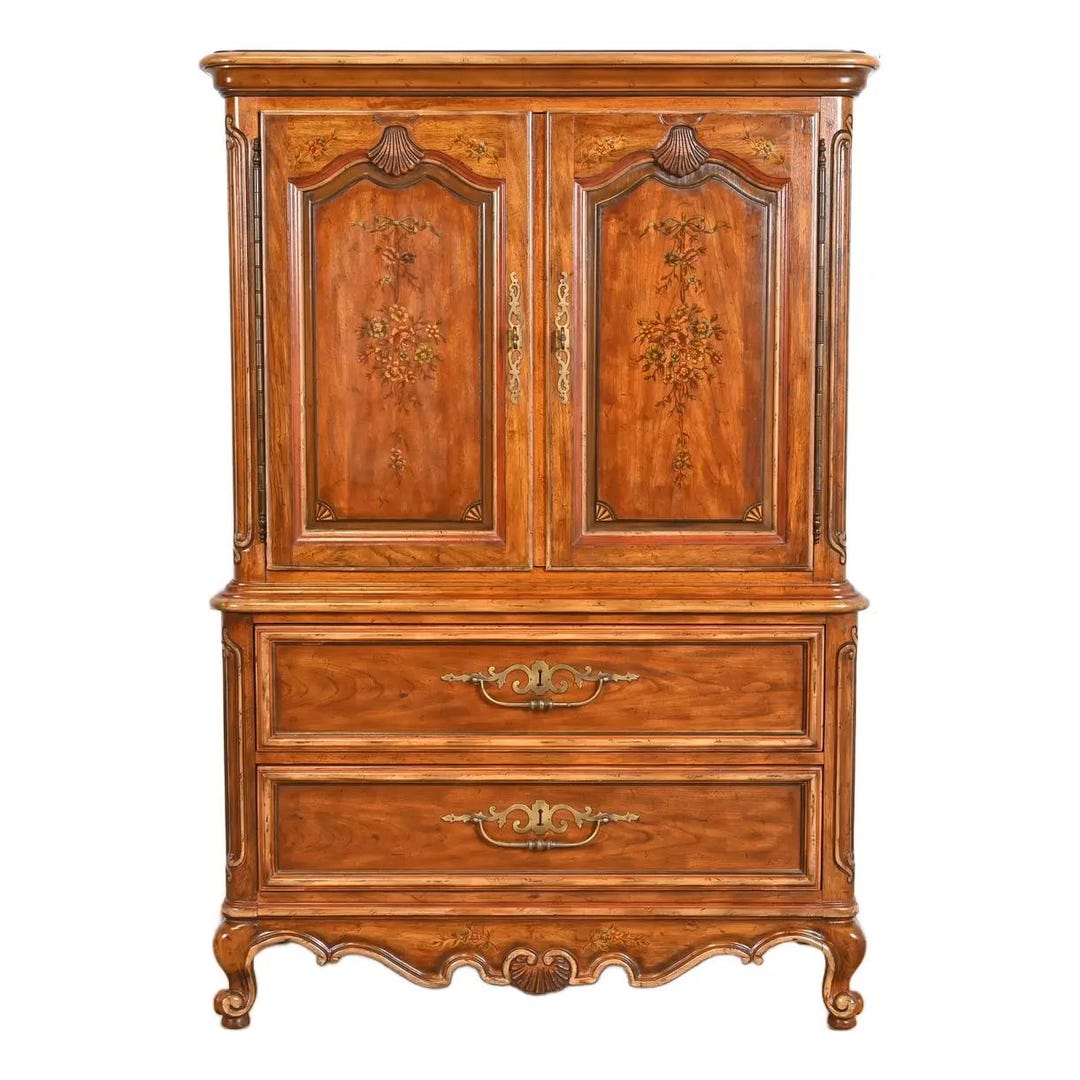 Drexel Heritage French Provincial Louis XV Carved Walnut